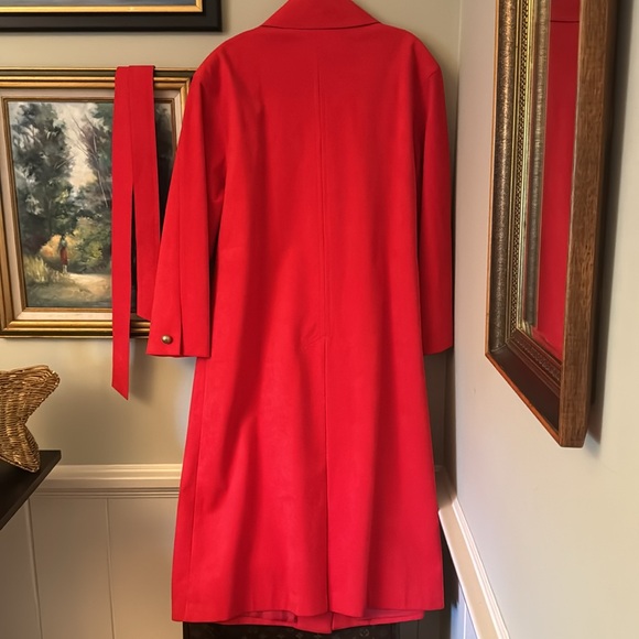 Red Long Suede Apres Ski Jacket Vintage XL 2X 16 Valentines Day Valentine - Picture 7 of 10